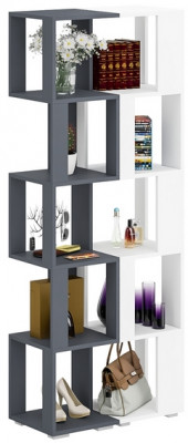 Стеллаж СВК 2 шт., цвет графит/белый, ШхГхВ 70х35х179 см.(графит 1 шт. + белый 1 шт.)