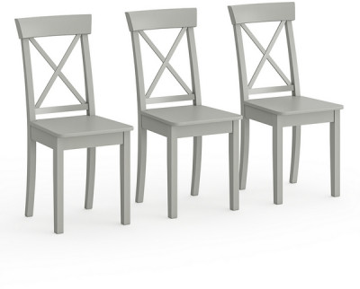 Три стула Мебель--24 Гольф-14 разборных, цвет серый, деревянное сиденье серое, ШхГхВ 41х42х95 см., от пола до верха сиденья 47 см.