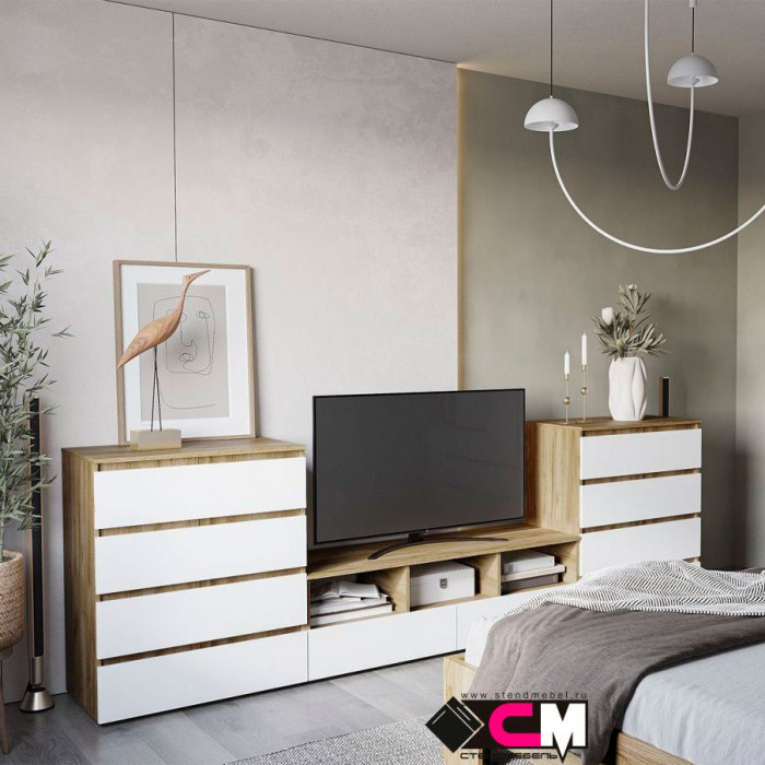 Хелен КМ 02 Комод 802 4 ящика (0,802х0,958х0,460) белый/белый