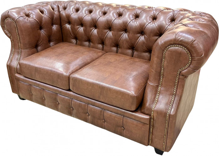 Диван Честер ЛОФТ 2-х местный, светло-коричневый