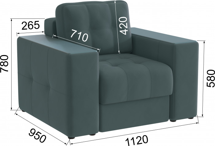 Кресло Нави, Серый/МДФ Бриз