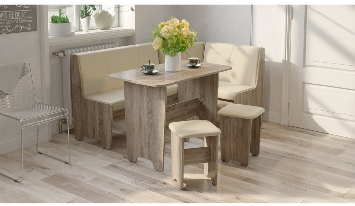 Техас Кухонный уголок Исп.1 (Венге/Экокожа бежевая)