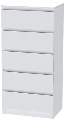 Кэт-1 Комод 5-Ящиков, Белый/Белый