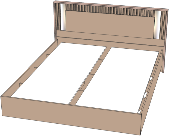 Кровать полутороспальная 120х200 "Харди" с зеркальными вставками - Латте/Ирландский ликер