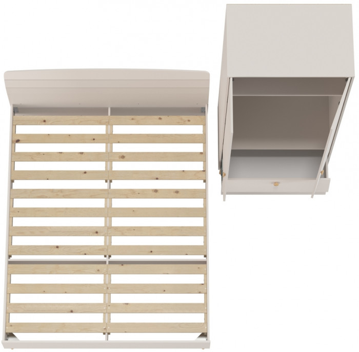 Афина Спальня Кровать 1600 + Шкаф 2-х дверный, цвет кашемир серый, ШхГхВ 164,6х210,2х95,6 + 90,3х56,3х220 см., сп.м. 1600х2000 мм., б/м, осн. есть