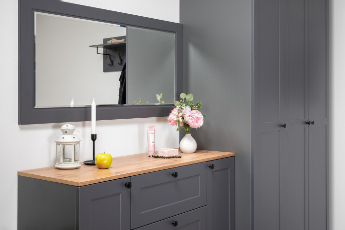 Остин 13.224 Шкаф, цвет серый графит/дуб крафт золотой, ШхГхВ 80х54,3х229,6 см.