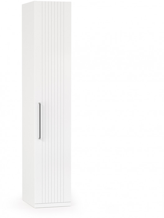 Валенсия Спальня 13.207 Шкаф-пенал, цвет ЛДСП белый шагрень/МДФ белый шагрень, ШхГхВ 42х54,1х225,3 см., универсальная сборка