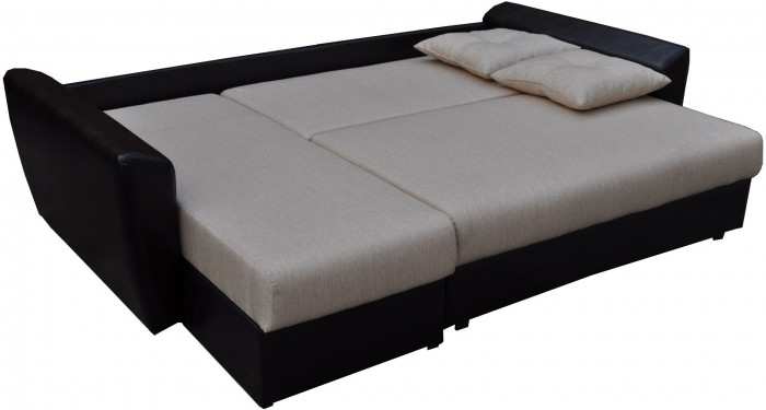 Диван УГЛОВОЙ Амстердам рогожка серая полностью 160, пружинный блок Боннель