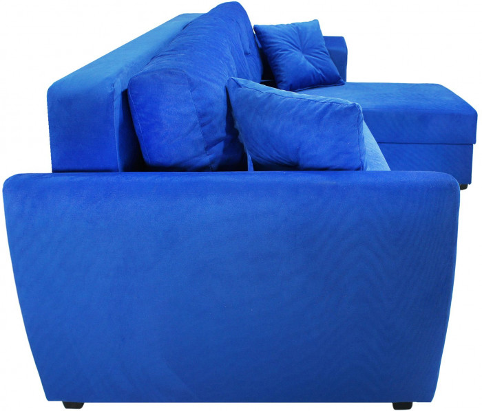Диван-кровать угловой Амстердам Люкс, 160х200, еврокнижка, независимый пружинный блок, велюр, синий