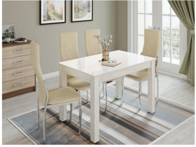 Стол обеденный Норман 1200х800 дуб крафт белый/лакобиль белый