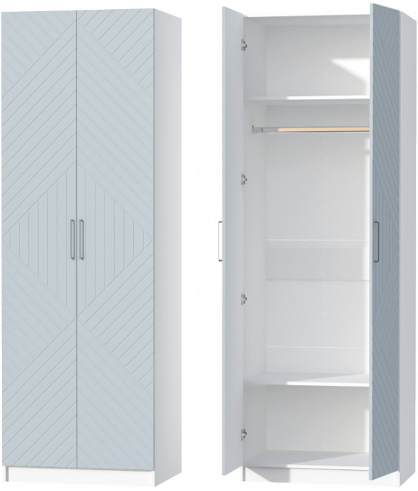 Шкаф двухдверный №1 "Иннэс-7" - Белый/Монблан Р-856