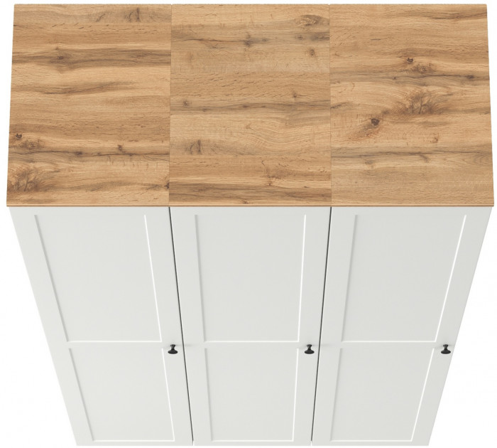 Остин 13.225 Шкаф-пенал 3 шт., цвет белый шагрень/дуб крафт золотой, ШхГхВ 120х54,3х229,6 см., универсальная сборка