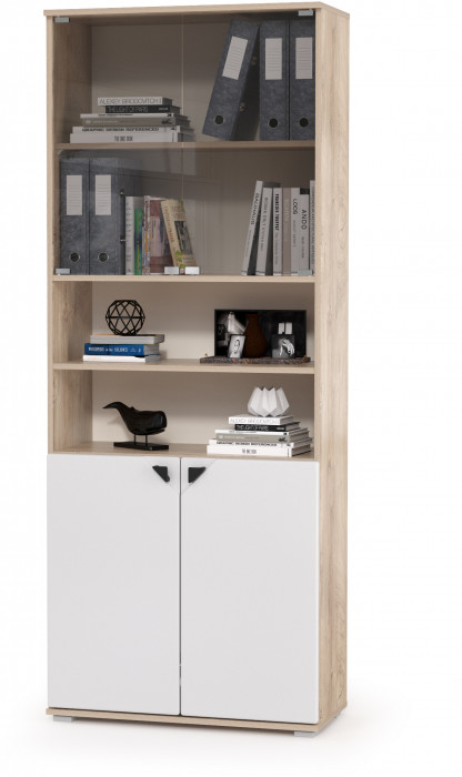 КР100 Бостон № 48, цвет дуб эндгрейн элегантный/фасады МДФ милк рикамо софт, 13.154+13.155+13.156, ШхГхВ 154х35,1х194,4 см., универсальная сборка