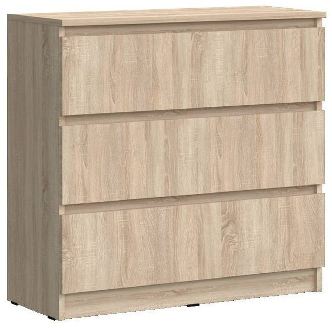 Челси Комод 800 (3 ящика) (Белый глянец, Белый)