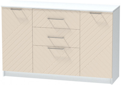 Комод №3 "Иннэс-7", Белый/Тирамису матовый
