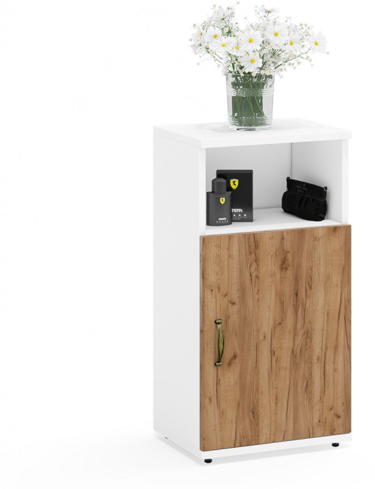 Лидер-8 Тумба МД 3.19 2 шт., цвет белый шагрень/крафт золото, ШхГхВ 80х30х75 см., универсальная сборка