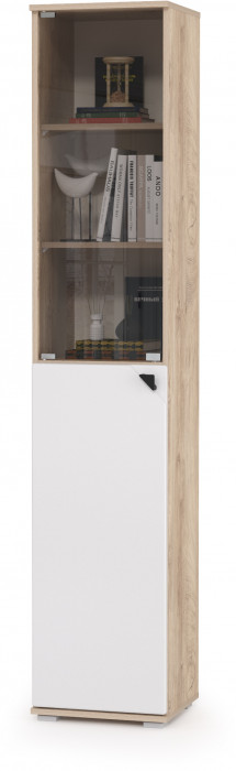 КР100 Бостон № 49, цвет дуб эндгрейн элегантный/фасады МДФ милк рикамо софт, 13.155+13.155+13.155+13.155+13.155, ШхГхВ 193х35,1х194,4 см., ун. сборка