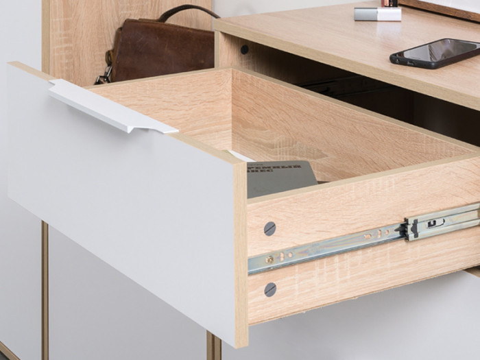 Куба Комод 13.114, цвет дуб сонома/белый премиум, ШхГхВ 50х28,3х101,6 см.