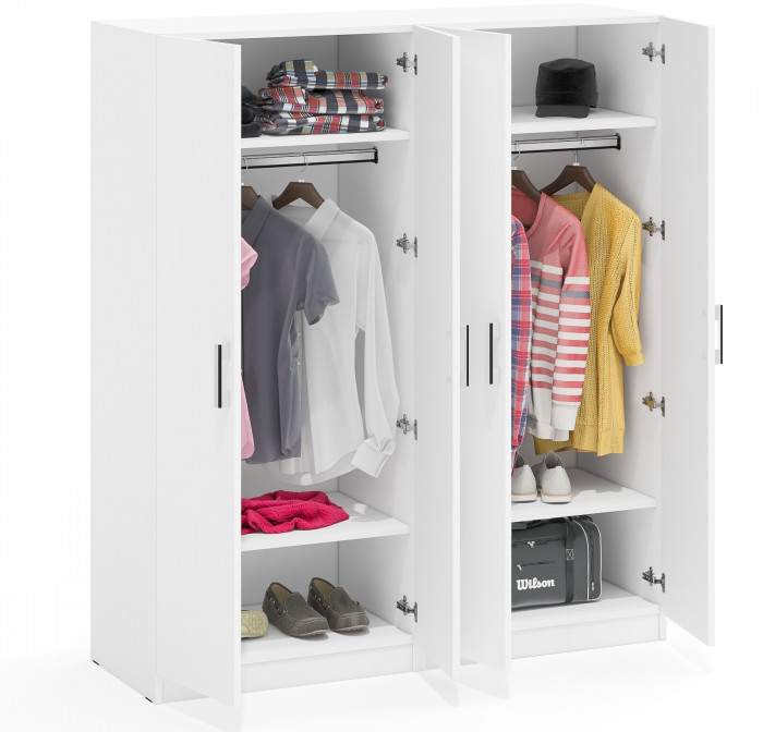 Два Шкафа С-МД-СК9Ш к компьютерному столу С-МД-СК9, цвет белый шагрень, ШхГхВ 140х45х160 см.