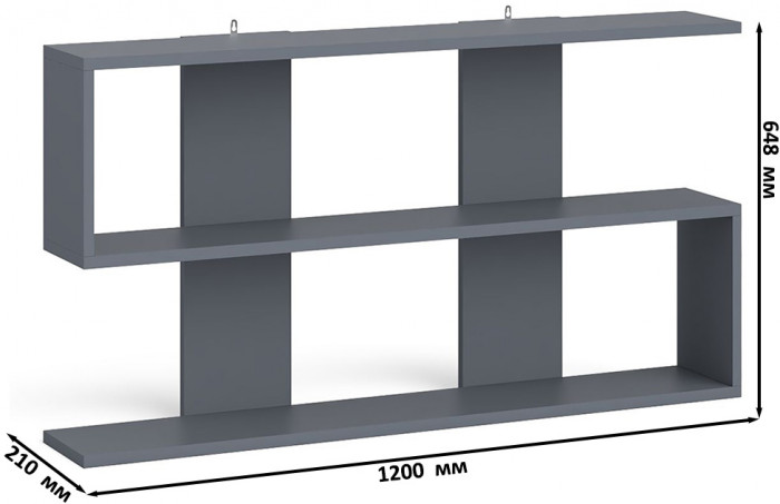 Мори Стол компьютерный МС-16 правый + Тумба ТМП400.1 + Полка 1200, цвет графит, ШхГхВ 164,8х84,9х209,6 см., НЕ универсальная сборка