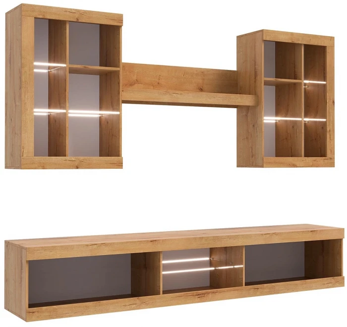 Прага Модульная Гостиная, вариант №3, вотан/Графит