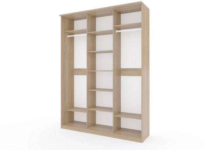 Шкаф купе Модерн 1776х600 3-х дверный 3-х секционный фотопечать №3 ясень