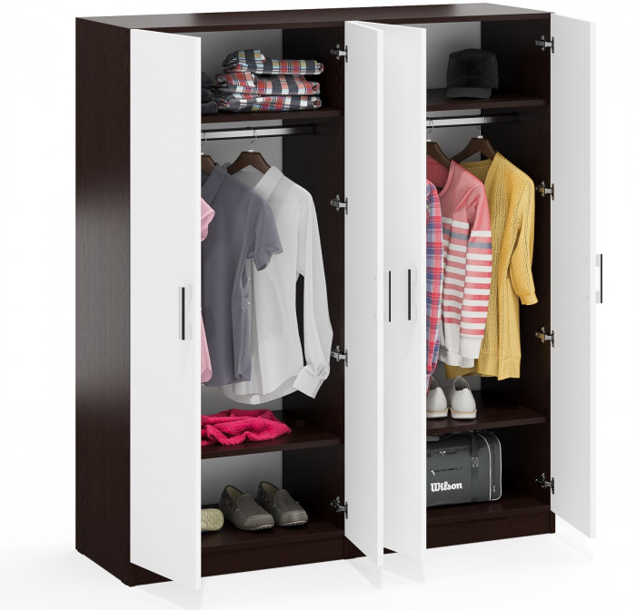 Два Шкафа С-МД-СК9Ш к компьютерному столу С-МД-СК9, цвет венге/белый шагрень, ШхГхВ 140х45х160 см.