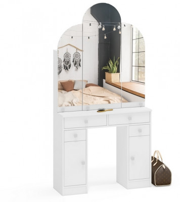 Туалетный столик Трельяж МД №2, белый шагрень