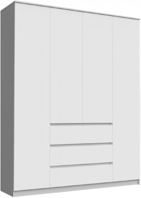 Челси Шкаф 1600 (Белый глянец, Белый)