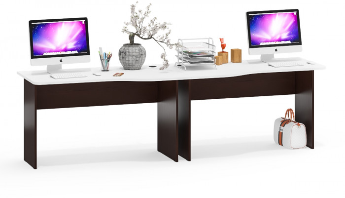 Два стола письменных С-МД-1-04, венге/белый шагрень