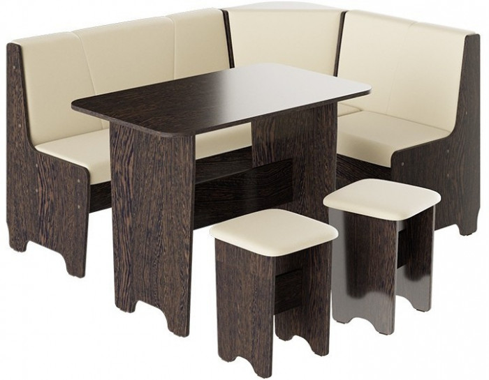 Техас Кухонный уголок Исп.1 (Дуб Сонома трюфель/Экокожа коричневая)