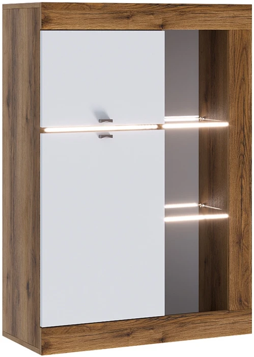 Прага Модульная Гостиная, вариант №3, Дуб Делано/Белый глянец