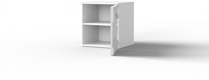 Тумба прикроватная (правое исп.) "Оливия" - Белый текстурный/Ясень белый