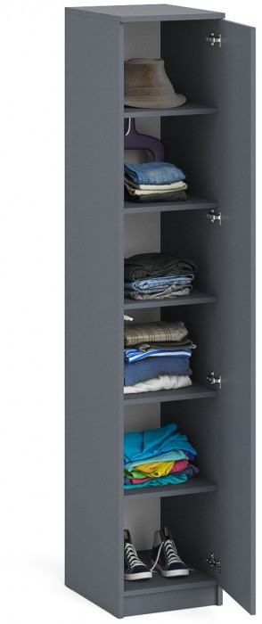 Мори Пенал МШ400.1, цвет графит, ШхГхВ 40,4х50,4х209,6 см., универсальная сборка