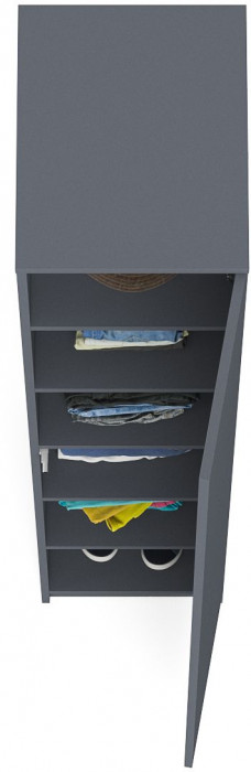 Мори Пенал МШ400.1, цвет графит, ШхГхВ 40,4х50,4х209,6 см., универсальная сборка