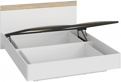 Кровать парящая 120 КРП-410-16-12 с подъемным основанием, Белый/Профиль МДФ Дуб вотан