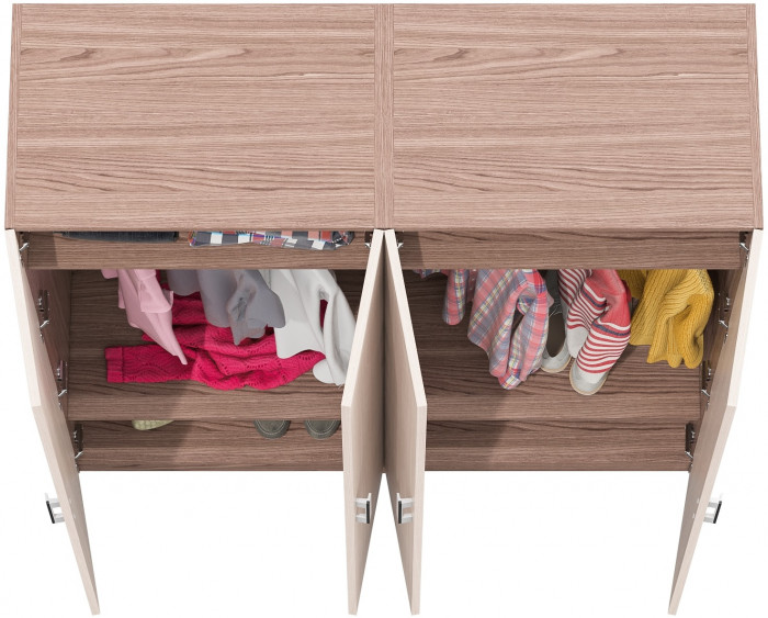 Два Шкафа С-МД-СК9Ш к компьютерному столу С-МД-СК9, цвет ясень шимо светлый/ясень шимо тёмный, ШхГхВ 140х45х160 см.