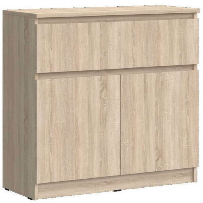 Челси Комод 800 (1 ящик 2 двери) (Белый глянец, Белый)