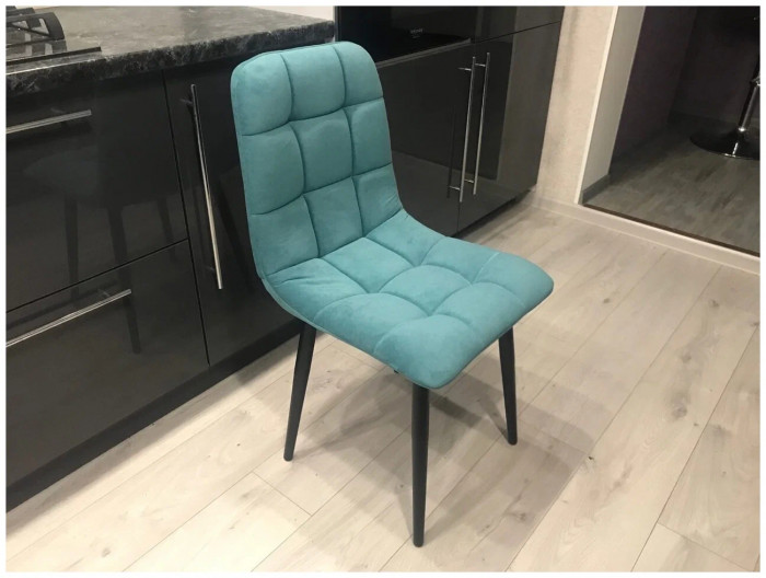 Стул Х / черный /велюр бирюзовый