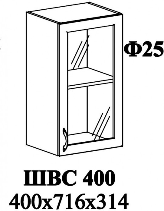Ф-25 Мария (ШВС 400) МДФ белый