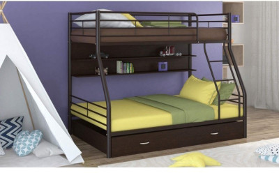 Двухъярусная кровать Гранада-2ПЯ (Белый, Серый)