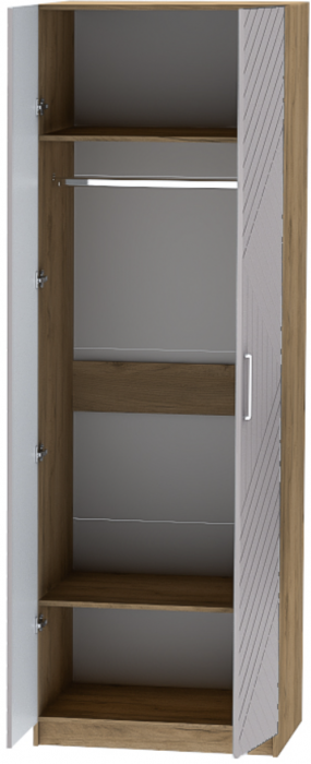 Шкаф двухдверный №1 "Иннэс-7" - Крафт золотой/Грэй софт