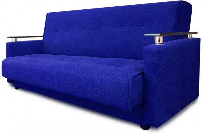 Раскладной диван-кровать, прямой, книжка, цвет синий, Милан Люкс 120