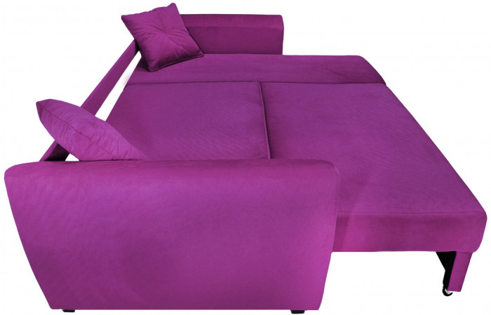 Диван-кровать угловой Амстердам Люкс, 160х200, еврокнижка, независимый пружинный блок, велюр, фиолетовый
