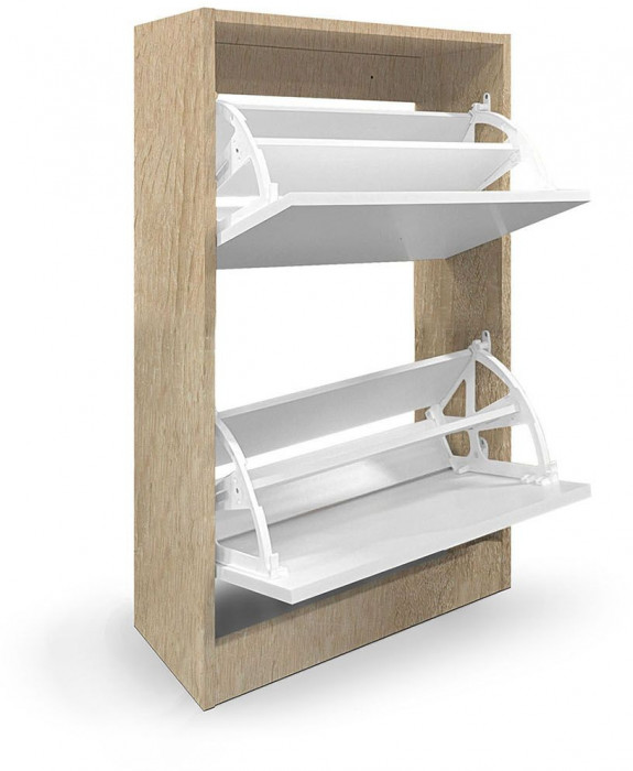 Обувница Лаком-2 Дуб Сонома / Белый