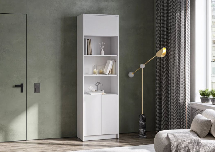 мс Айден СТЛ06-600.2 600х2000х350 белый ЛДСП/белый ЛДСП