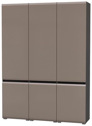 Сидней 13.200 Шкаф 3 штуки, цвет корпус: антрацит/фасады: МДФ веллюто капучино, ШхГхВ 150х41,3х205,2 см., универсальная сборка