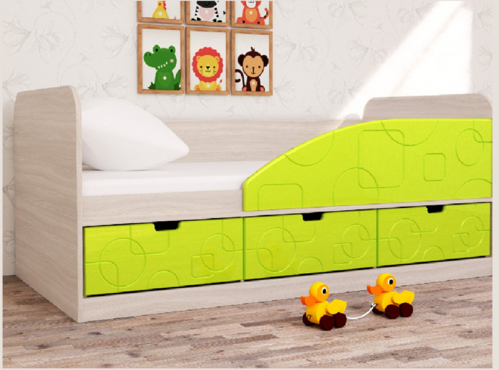 Кровать Бриз-4 80х160 Квадрат (Ирис/Белый/Левый)