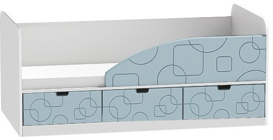 Кровать Бриз-4 80х160 Квадрат (Ирис/Белый/Левый)