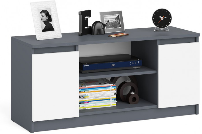 Мори Тумба ТВ МТВ1200.1, цвет графит/белый, ШхГхВ 120,4х41х54,6 см.